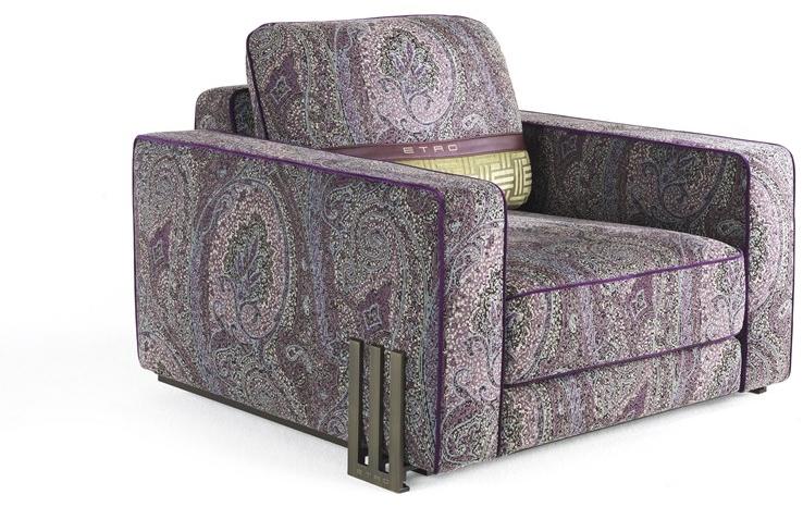 ETRO Home Interiors Кресло с обивкой из ткани с подлокотниками Klee E.kl2.221.a - Вид №1