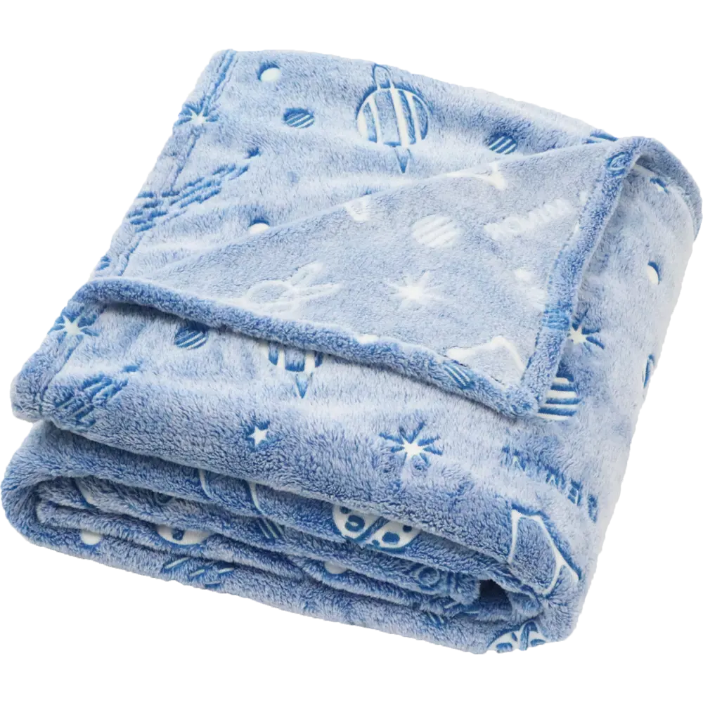 Плед «Планеты» 160x200 см фланель цвет синий Santreyd STLM-2198574 - Вид №2