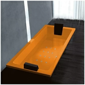 Ванна Gruppo treesse Quadra 180 V078C-DX-O оранжевая с аэромассажем прямоугольная встроенная правая