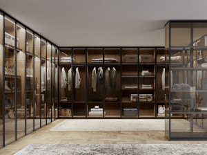 Модульный шкаф со стеклянной створкой