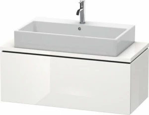 LC580402222 Тумбочка для компактной консоли L-Cube #LC5804 1020 x 477 мм Белый глянцевый декор