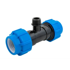 Тройник комбинированный ПНД Политэк 63x1 1/4"x63 мм НР