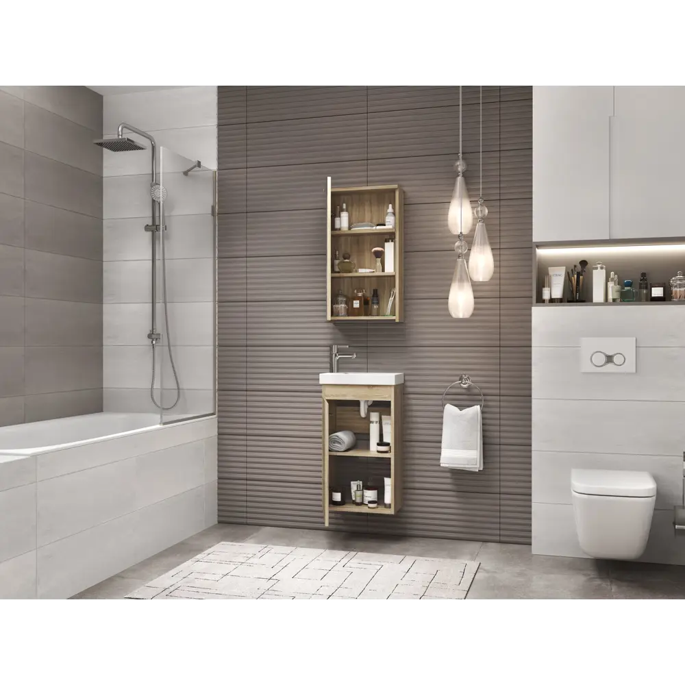 Тумба под раковину подвесная Vigo Matteo 40 см цвет бежевый STLM-2072121 - Вид №8