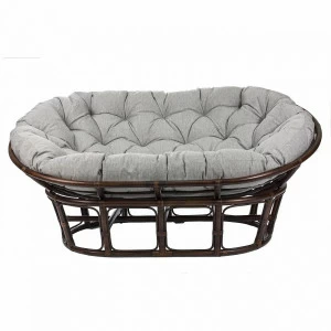 Диван трехместный из ротанга с подушкой кофе Mamasun IMPEX  00-3885596 Коричневый;серый