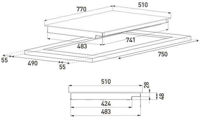 Grundig Встроенная индукционная плита  7757182935  - Вид №1