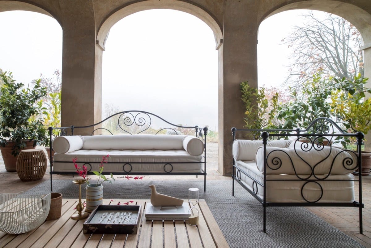 Садовый диван из железа и акриловой ткани Unopiù Aurora ARCH-00073330 - Вид №4