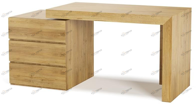 DWFI Прямоугольный стол из фанерованной древесины с ящиками  00002228 