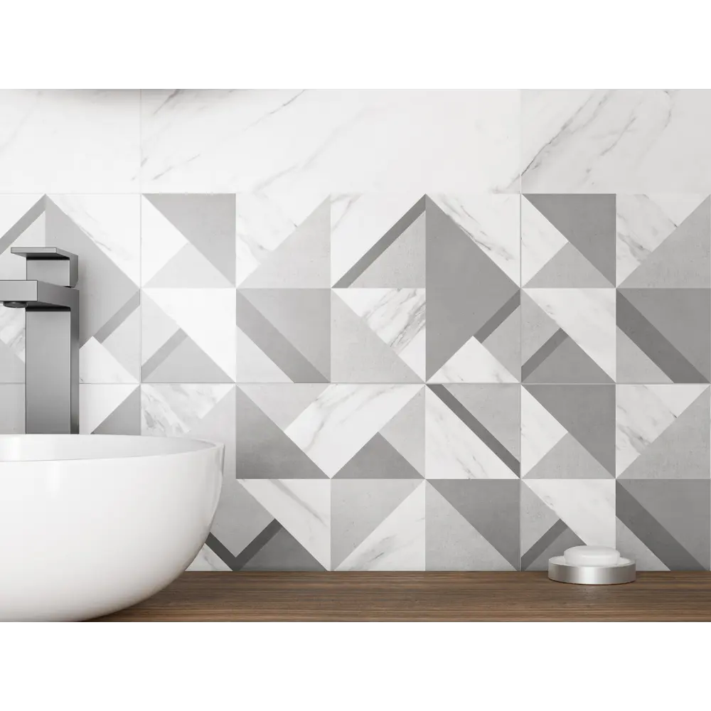 Настенная плитка KREAFORTA Mersey Tetris 20x40 см 1.62 м² матовая цвет серый STLM-2147009 - Вид №5