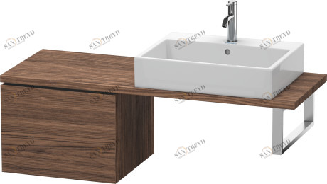 LC582202121 Шкафчик для компактной консоли L-Cube #LC5822 520 x 477 мм Орех темный декор Duravit