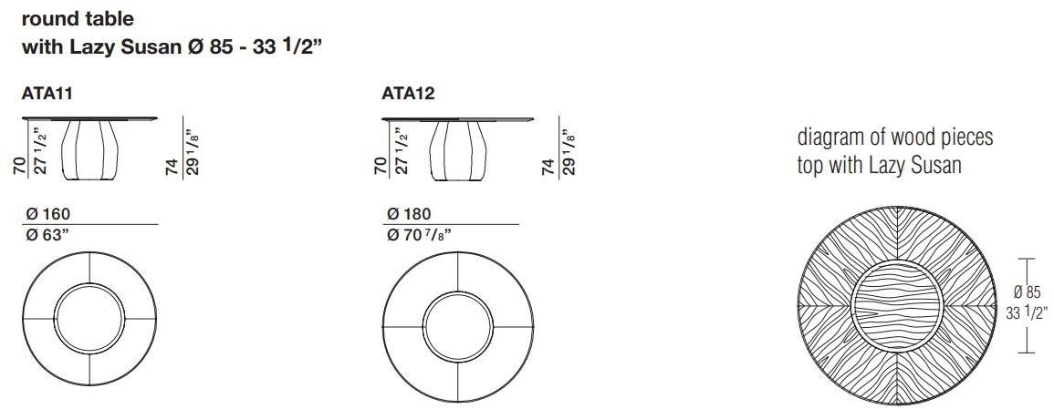 Molteni & C. Круглый деревянный стол с ленивой сьюзан sun-id-1485491 - Вид №2