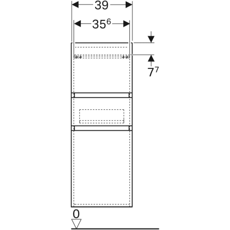 869032000 Шкафчик средней высоты Geberit Renova Plan с двумя дверями и одним выдвижным ящиком Geberit  - Вид №3