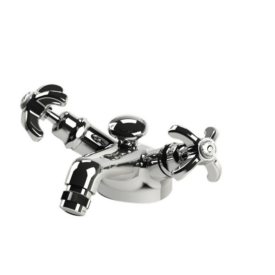 TCBW1920501 1920 Моноблочный смеситель для биде с крестообразным шлицем Thomas Crapper  - Вид №1