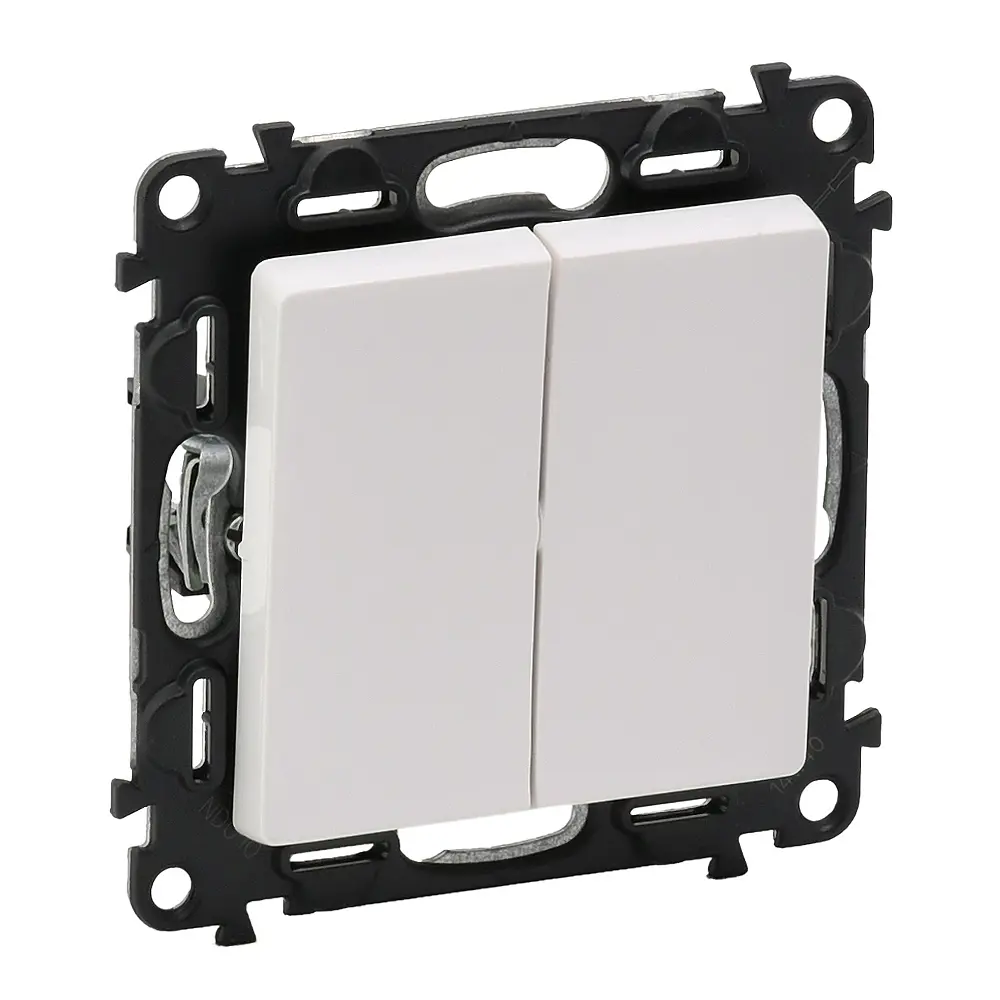 Выключатель встраиваемый Legrand Valena life двухклавишный цвет белый STLM-2102873 - Вид №1