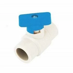 Кран шаровый KALDE D20 MINI белый с красной ручкой