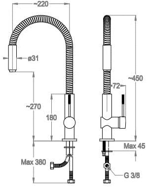 Fir Italia Смеситель для кухни на столешнице Modern kitchens 5578002 - Вид №2