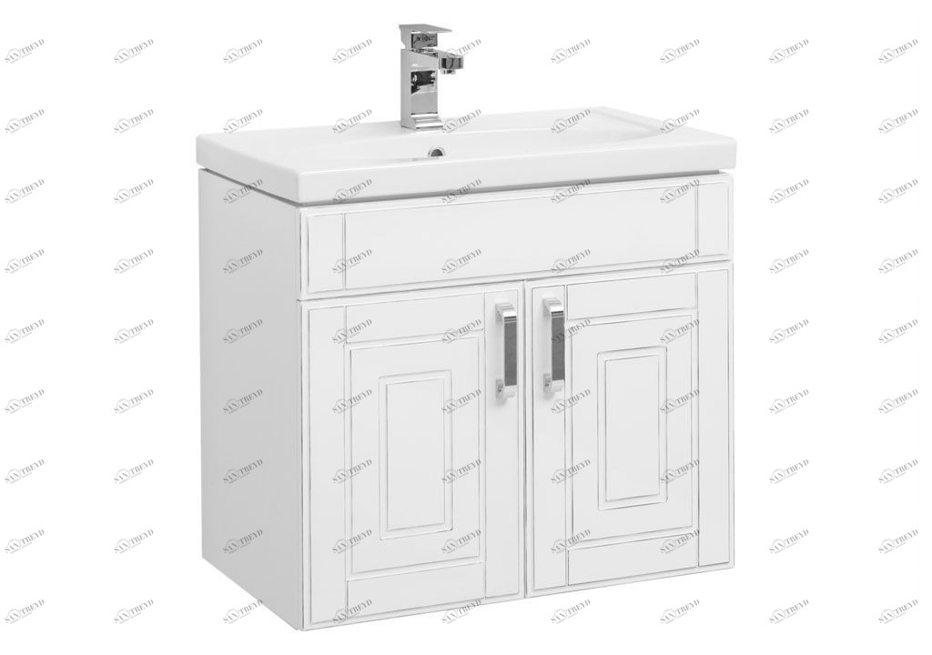 Тумба с раковиной Aquanet Рондо 70 белый антик (2 дверцы) 0019678600185343