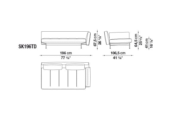 Кожаный диван с полуостровом B&B Italia SAKé ARCH-00023880 - Вид №10