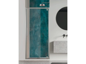 Хрустальная нишевая душевая кабина с поворотной дверью