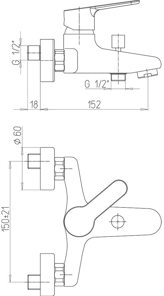 Paini Unika 59CR111LMKM смеситель для ванны - Вид №3