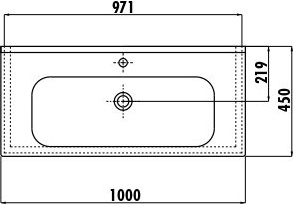 ID090-00CB00E-0000 Раковина ID090 мебельная (45*90см) Creavit  - Вид №1
