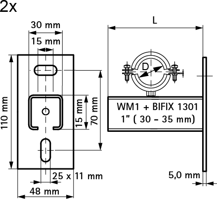 4923135 BIS Держатель газового счетчика Крепление для газового счетчика walraven  - Вид №1