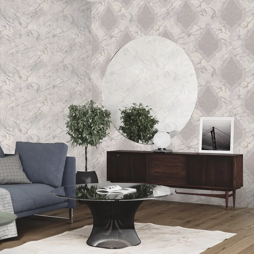 Обои флизелиновые Euro Decor Sultan светло-серые 1.06 м 7135-11 89111974 STLM-2093714 - Вид №3