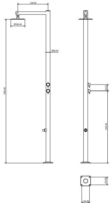 Ama Luxury Shower Летний душ из нержавеющей стали Venere sun-id-1404592 - Вид №5