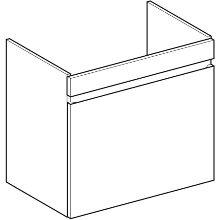 501.907.01.1 Шкафчик для раковины Geberit Renova Plan, с одним выдвижным ящиком и одним внутренним выдвижным ящиком Geberit  - Вид №1