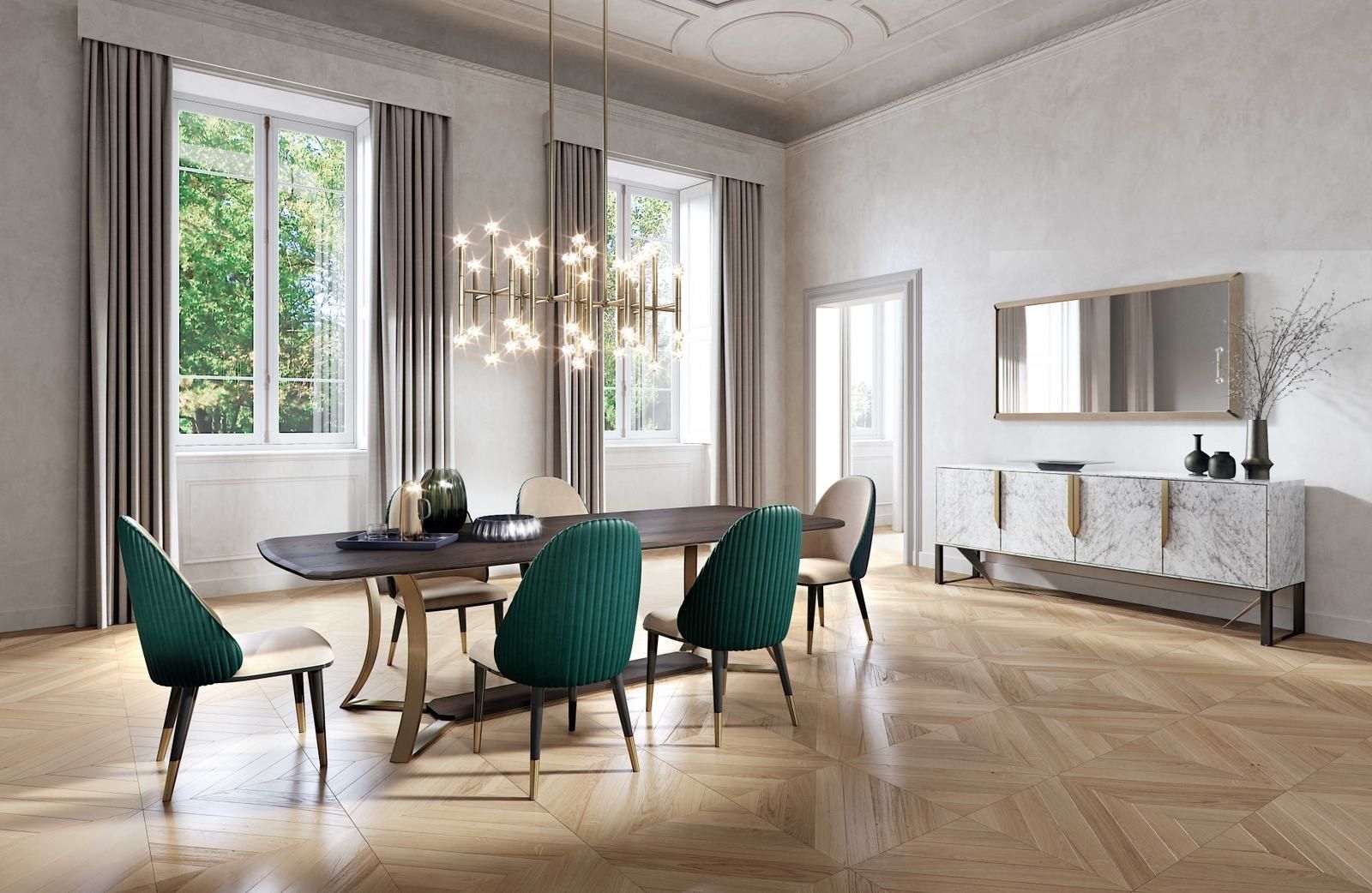 Деревянный и металлический прямоугольный обеденный стол Capital Collection Must ARCH-00114517 - Вид №1