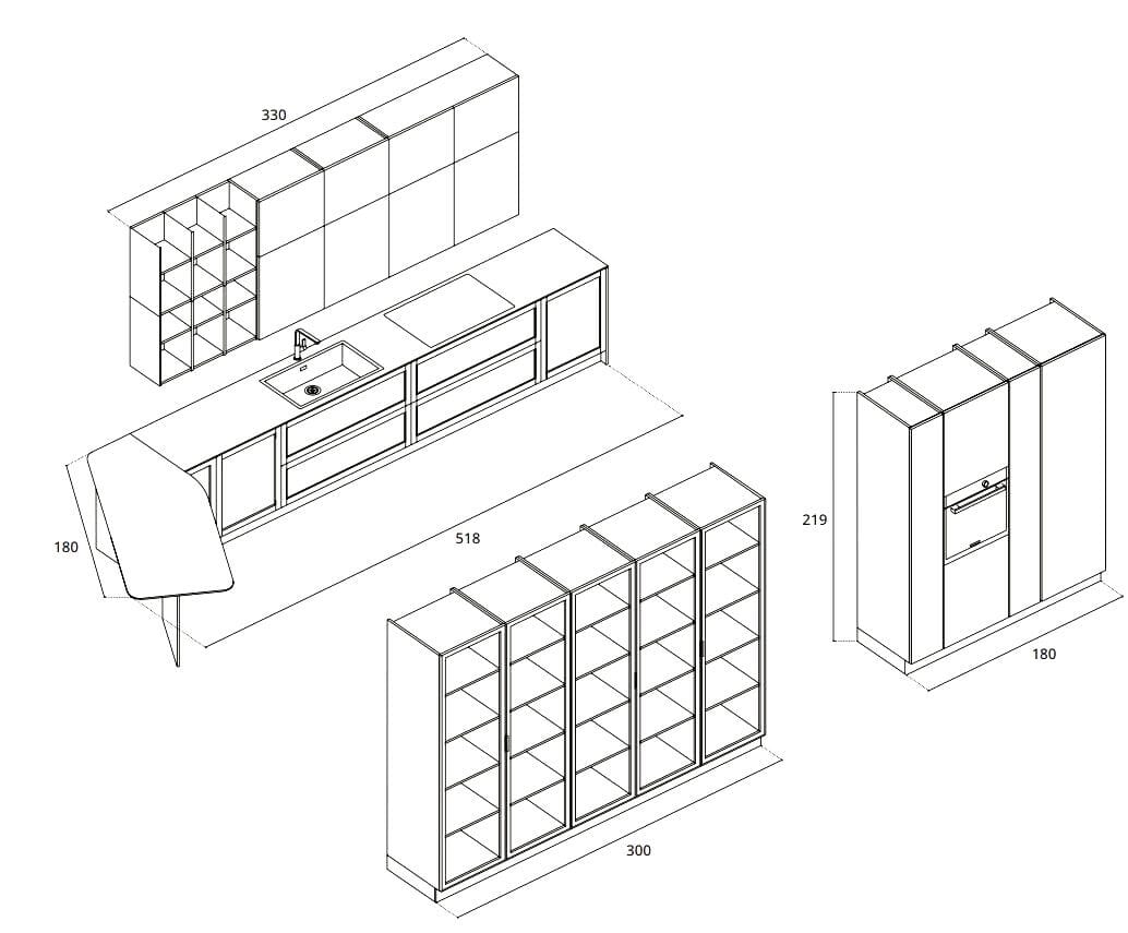 Встроенная кухня Febal Casa Modula ARCH-00058646 - Вид №13