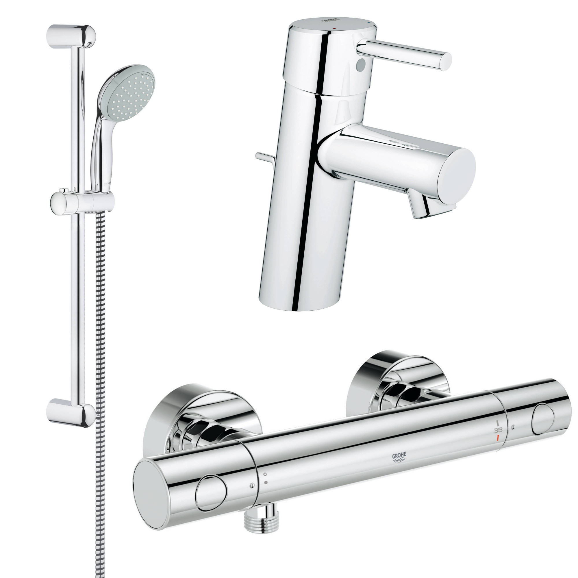 117643 Набор с термостатическим смесителем Grohe Grohtherm 1000 Cosmopolitan хром