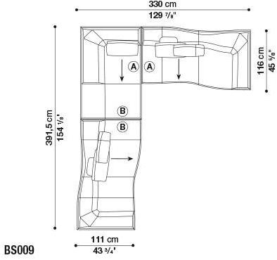 B&B Italia Модульный угловой диван из ткани Bend sun-id-1444225 - Вид №31
