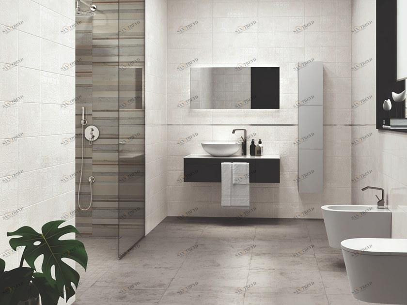 Aparici Белая плитка для стен с эффектом бетона sun-id-1415820