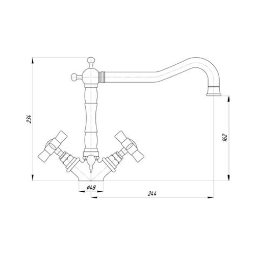 Смеситель MIGLIORE Princeton ML.CUC-851.CSCR для кухни - состареный хром  - Вид №1