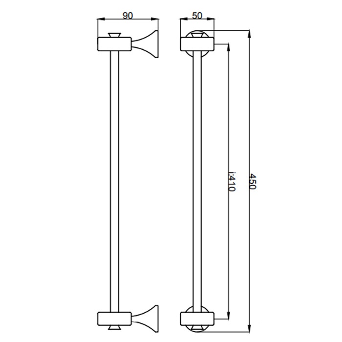 OA500501015 Держатель для полотенец 45 , хром Webert Opera - Вид №1