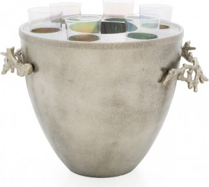 10623827 Michael Aram Ведерко для водки с рюмками Michael Aram Коралловый риф 20см Сталь