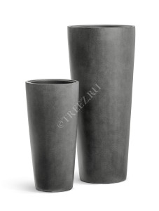 41.3319-02-020-GR-90 Кашпо  Effectory - серия Beton - Высокий конус - Тёмно-серый бетон Цветочная коллекция