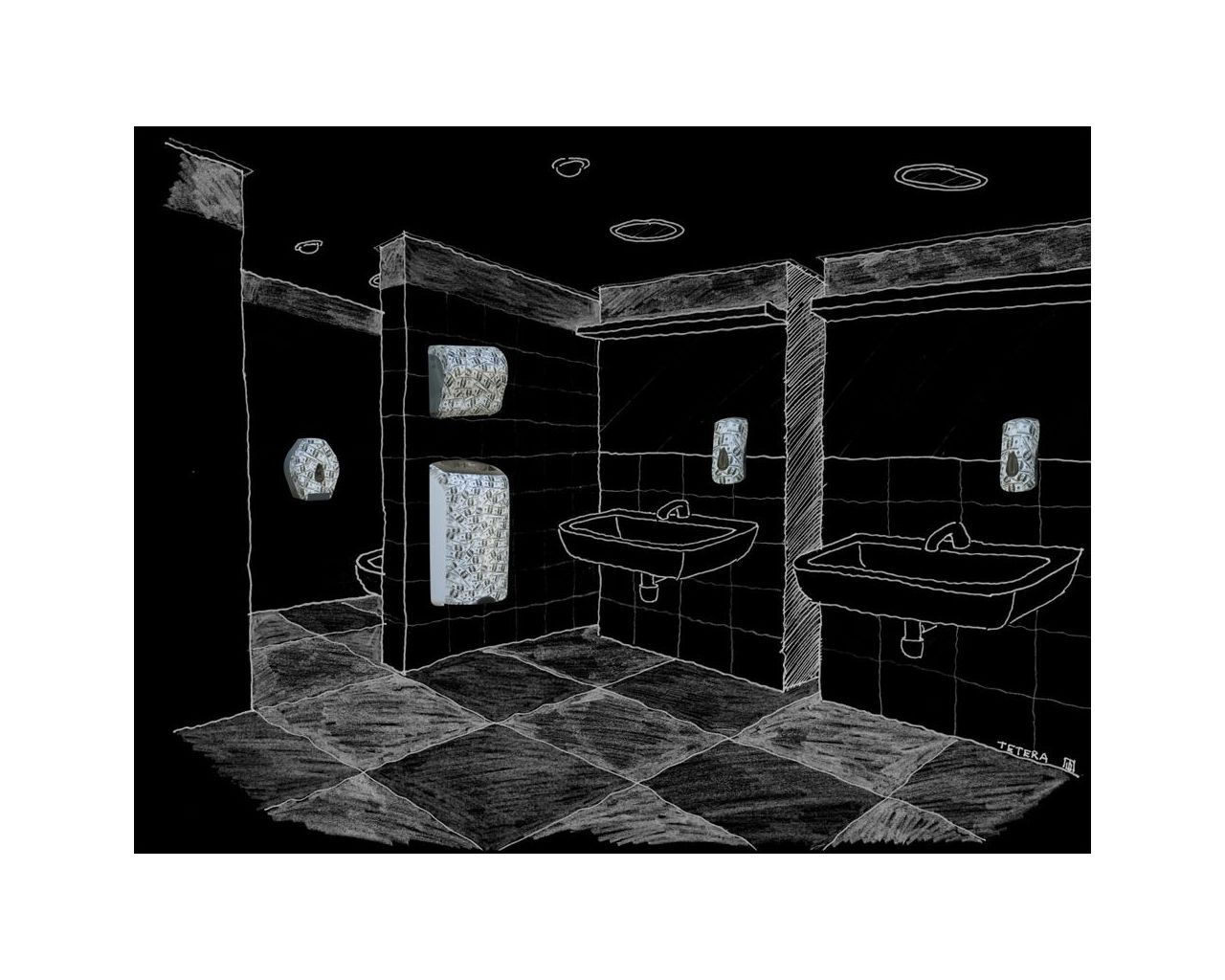 CUH314 UNIQUE SOLID CUT LAS VEGAS LINE механический диспенсер для рулонов полотенец Merida  - Вид №1