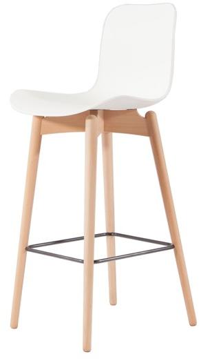 NORR11 Барный стул с пластиковым корпусом и буковыми ножками Langue sun-id-1383655 - Вид №15