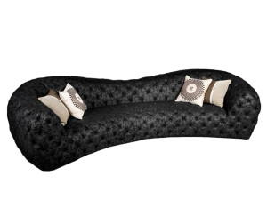 Изогнутый кожаный диван capitonné