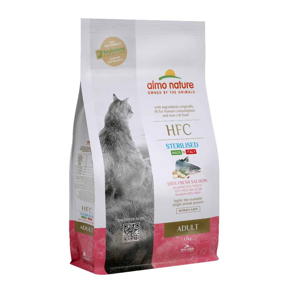 ПР0059801 Корм для кошек Adult Sterilized Salmon для стерилизованных свежий лосось сух. 1,2кг Almo Nature 