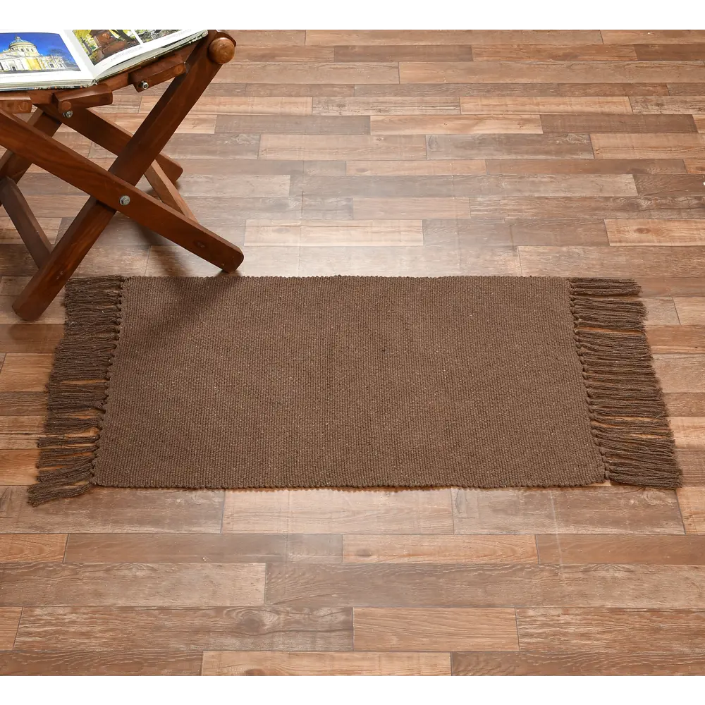 Коврик декоративный хлопок Solid Mat JBT-001-11 50x80 см цвет коричневый 89374302 STLM-2096506 Santreyd  - Вид №5