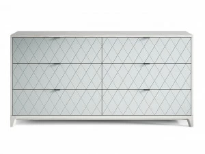 Комод для спальни с 6 ящиками беленый дуб "Гравировка 7" Case №3 THE IDEA ДИЗАЙНЕРСКИЕ 210204 Белый