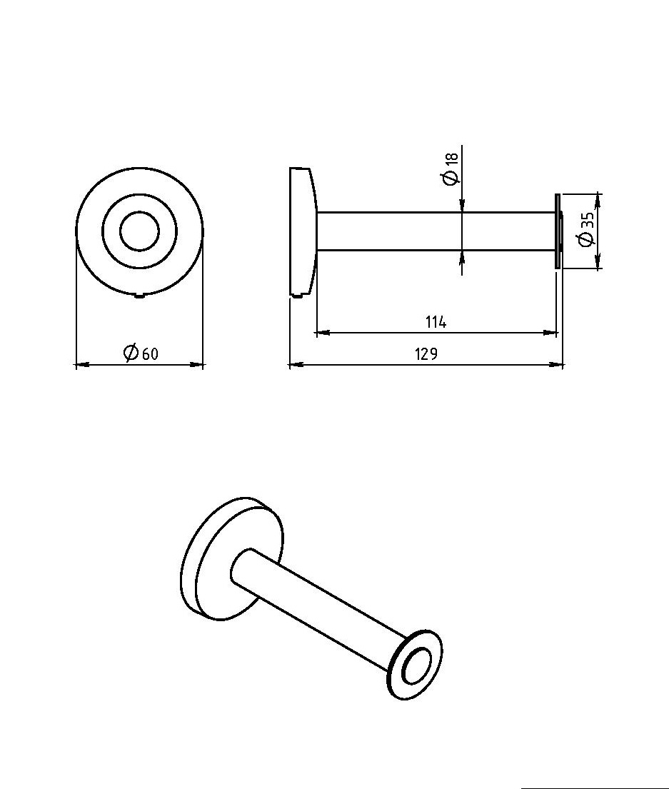 Держатель для туалетной бумаги прямой Novaservis  Metalia 1 6142.0 хром 61420 - Вид №1