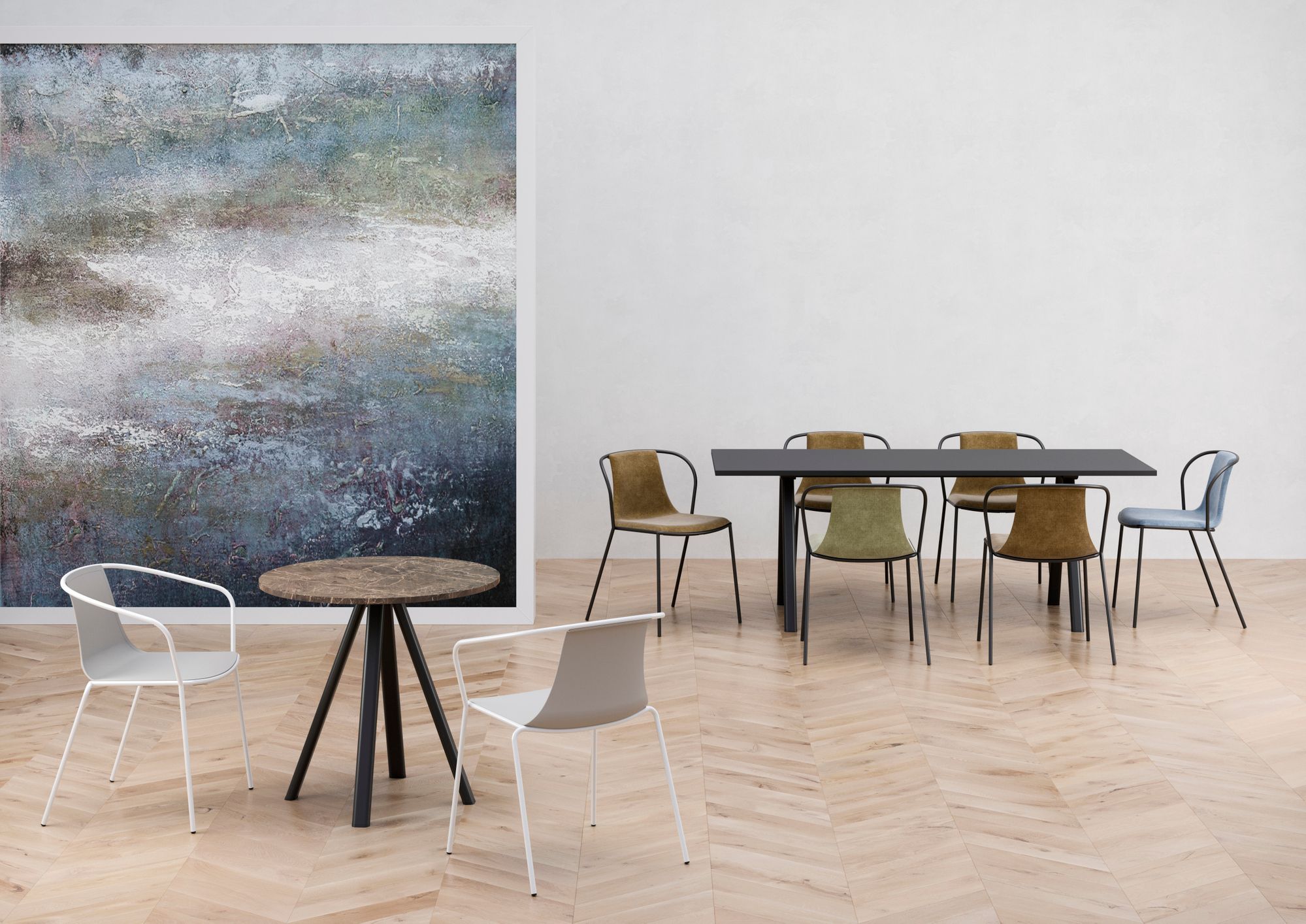 Квадратный ламинированный стол с 4 ножками GABER NORMAN SQUARE ARCH-00047700 - Вид №2