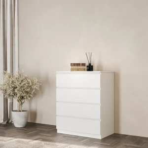 Комод 4 ящика 50x80x39.4 см ЛДСП цвет белый 88895640 STLM-2040810