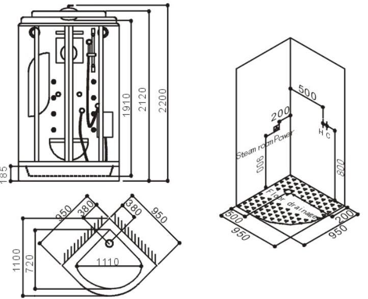 BU106A Душевая кабина SSWW  - Вид №1