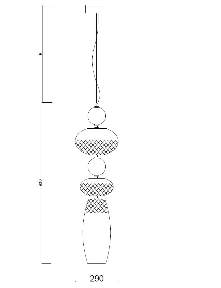 Светодиодный подвесной светильник из боросиликатного стекла Euroluce Lampadari Harmony ARCH-00120783 - Вид №4