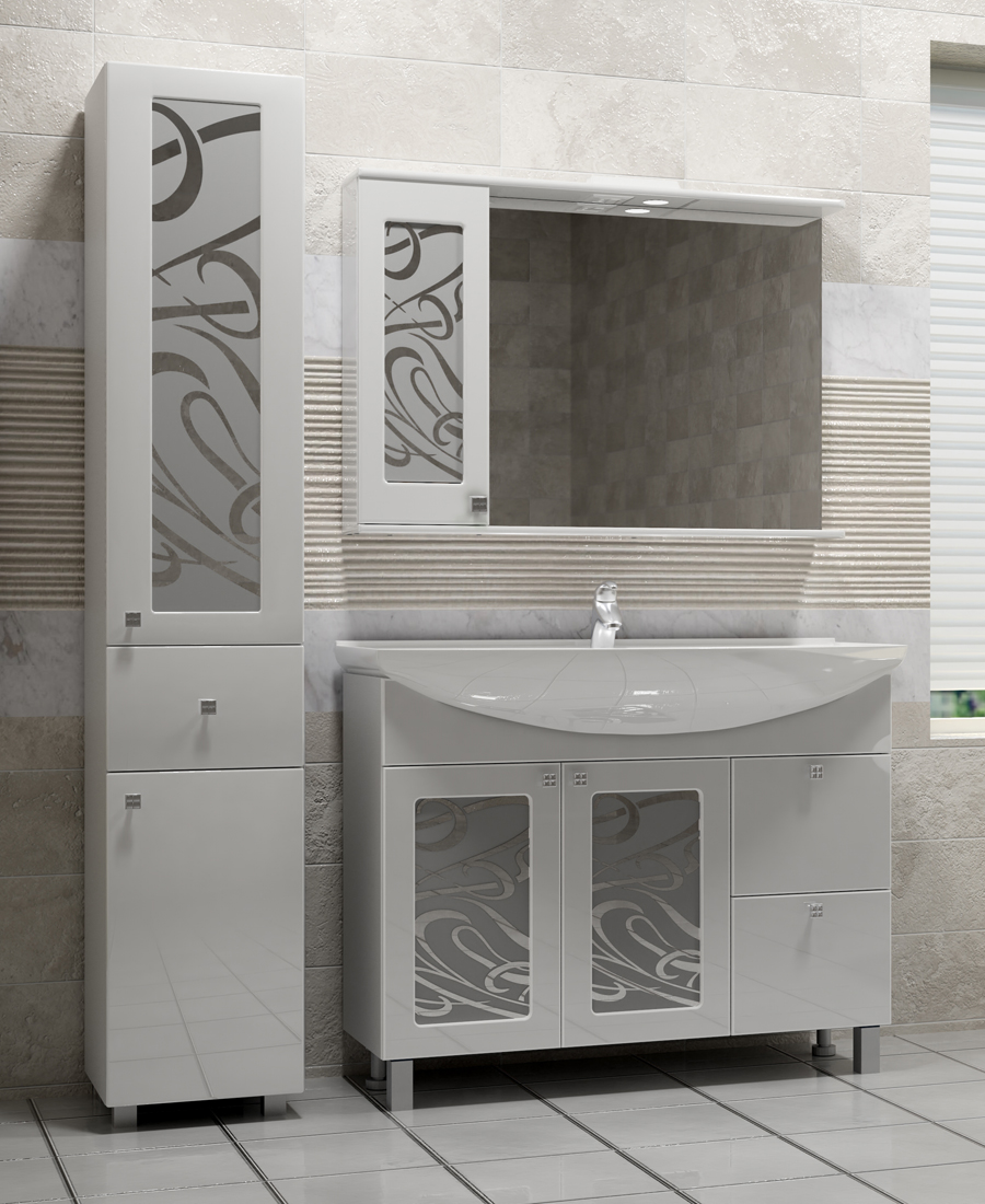 Зеркальный шкаф Provans 1000 (левый, со спотом)1000⨉150⨉700 мм белый VIGO sun-id-665362 - Вид №3