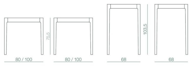 Bedont Высокий квадратный деревянный стол Shira sun-id-1374529 - Вид №1